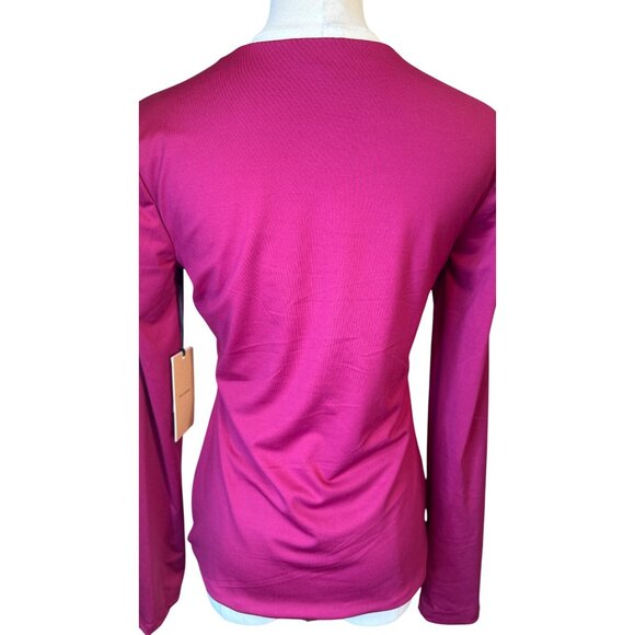 NWT Halogen Small Long-Sleeve Fuchsia Crewneck Top 90% Polyester - Picture 6 of 13